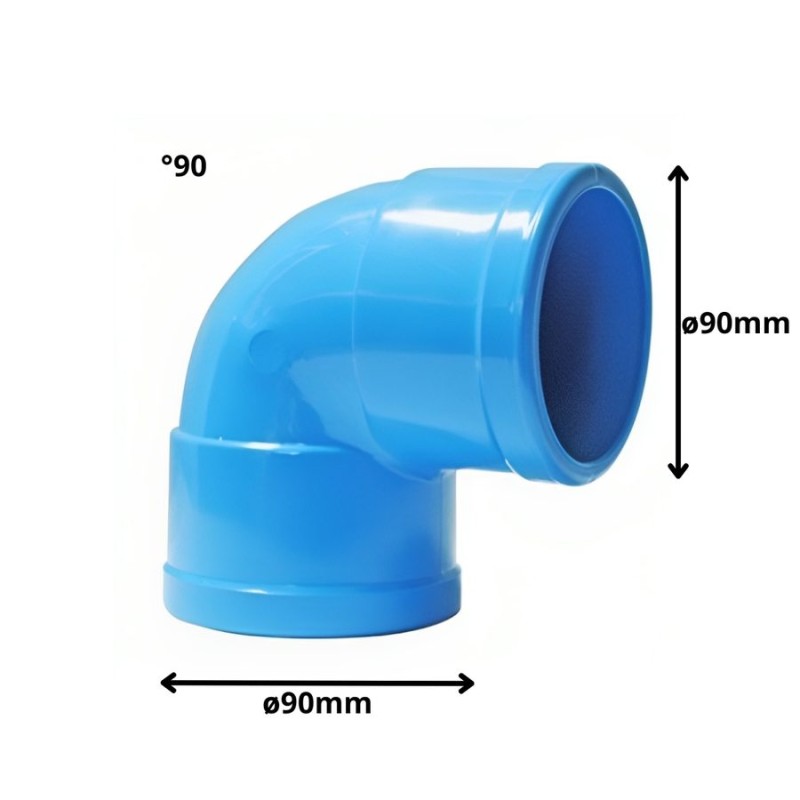 CODO PVC CEM PRESION HIDRAULICO 90 G X 90 MM