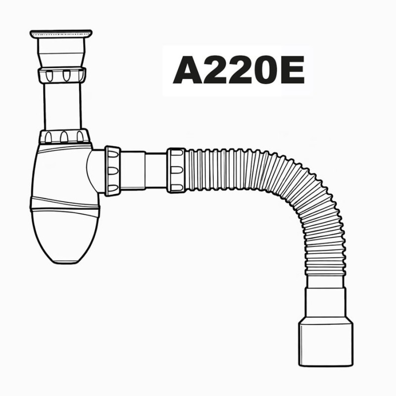 SIFON CHUDEJ LAVADERO DESAGUE TUBO FLEXIBLE A220E