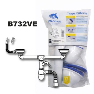 SIFON CHUDEJ LAVAPLATOS DOBLE DESAGUE REBAL B732VE
