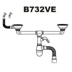 SIFON CHUDEJ LAVAPLATOS DOBLE DESAGUE REBAL B732VE