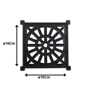 REJILLA PLASTICA CUADRADA 10 CM NEGRA