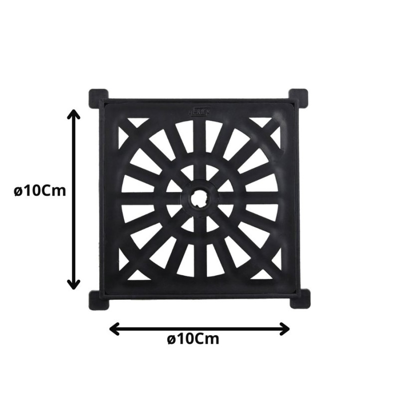 REJILLA PLASTICA CUADRADA 10 CM NEGRA