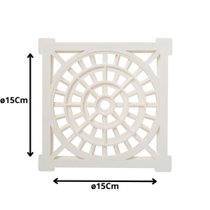 REJILLA PLASTICA CUADRADA 15 CM BLANCA