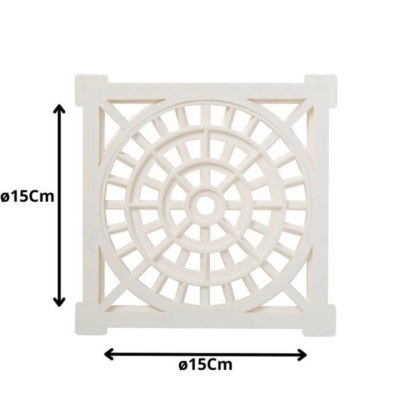 REJILLA PLASTICA CUADRADA 15 CM BLANCA