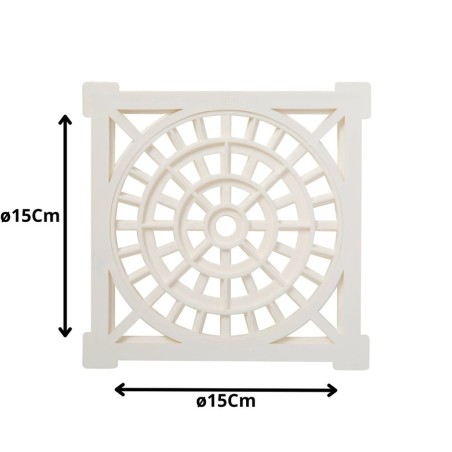 REJILLA PLASTICA CUADRADA 15 CM BLANCA