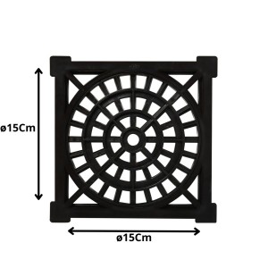 REJILLA PLASTICA CUADRADA 15 CM NEGRA