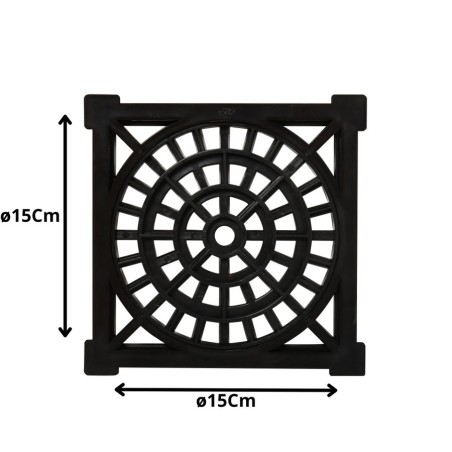 REJILLA PLASTICA CUADRADA 15 CM NEGRA
