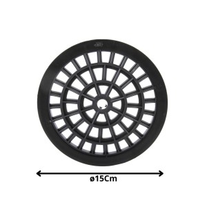 REJILLA PLASTICA REDONDA 15 CM NEGRA