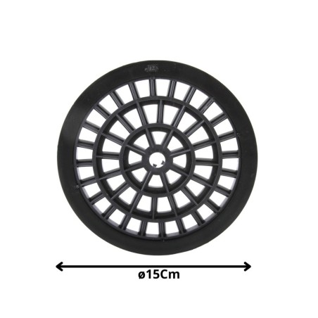 REJILLA PLASTICA REDONDA 15 CM NEGRA
