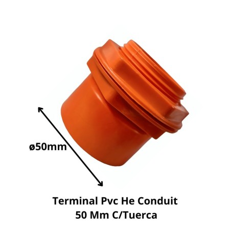 TERMINAL PVC HE CONDUIT 50 MM C/TUERCA