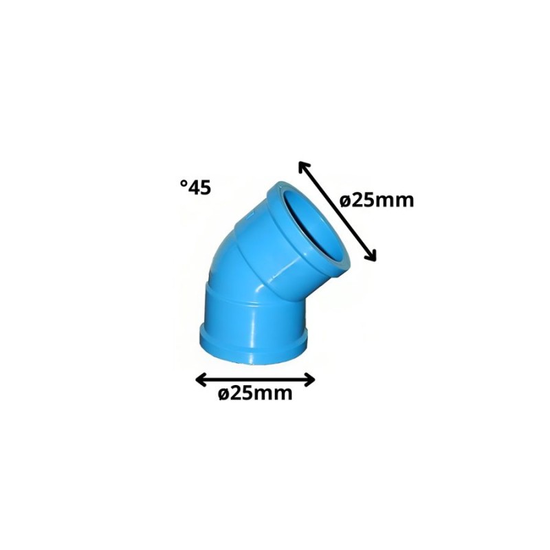 CODO PVC CEM PRESION HIDRAULICO 45 G X 25 MM