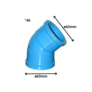 CODO PVC CEM PRESION HIDRAULICO 45 G X 63 MM