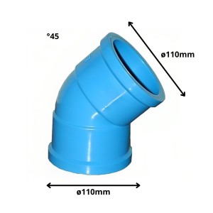 CODO PVC CEM PRESION HIDRAULICO 45 G X 110 MM