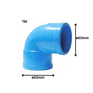 CODO PVC CEM PRESION HIDRAULICO 90 G X 63 MM