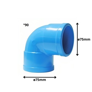 CODO PVC CEM PRESION HIDRAULICO 90 G X 75 MM