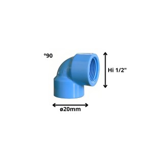 CODO PVC HI PRESION HIDRAULICO 20 MM X 1/2"
