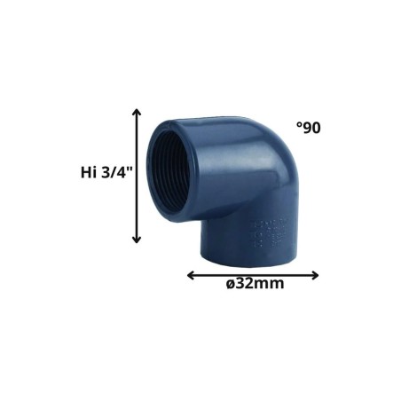 CODO PVC HI PRESION HIDRAULICO 32 MM X 3/4"