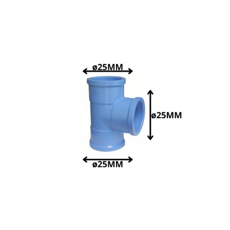 TEE PVC CEM PRESION 25 MM