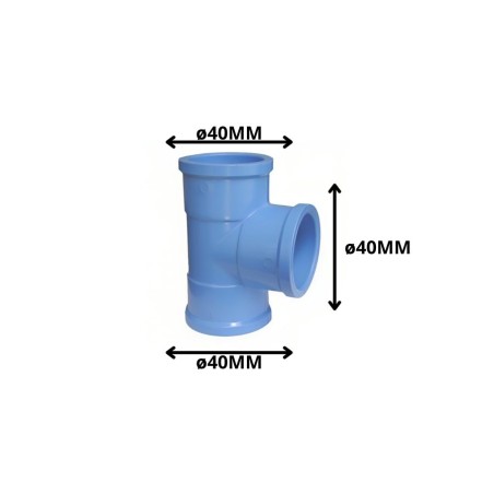 TEE PVC CEM PRESION 40 MM
