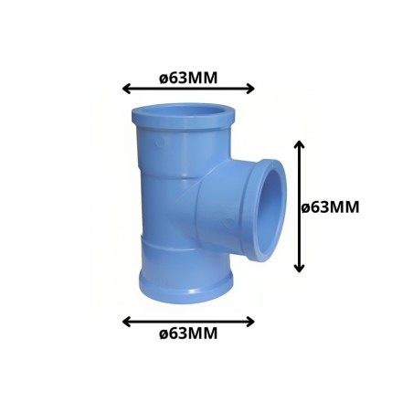 TEE PVC CEM PRESION 63 MM