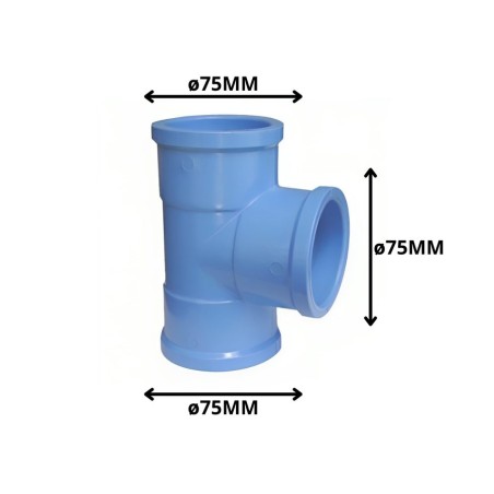 TEE PVC CEM PRESION 75 MM