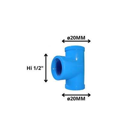 TEE PVC HI PRESION 20 X 1/2"