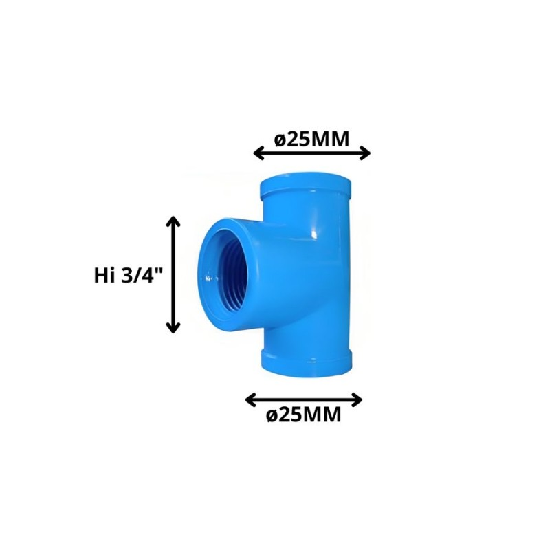TEE PVC HI PRESION 25 X 3/4"