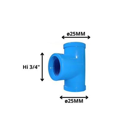 TEE PVC HI PRESION 25 X 3/4"