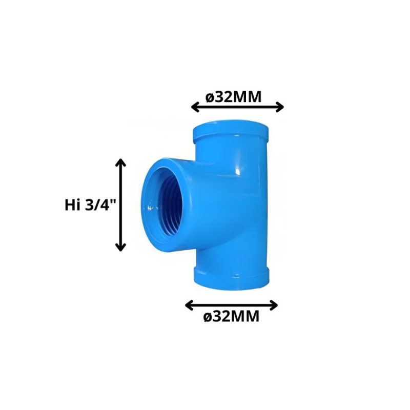 TEE PVC HI PRESION 32 X 3/4"