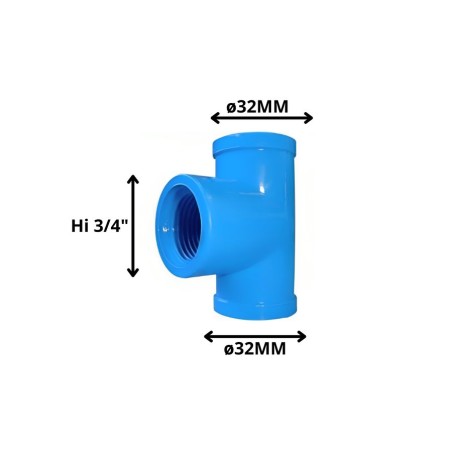 TEE PVC HI PRESION 32 X 3/4"