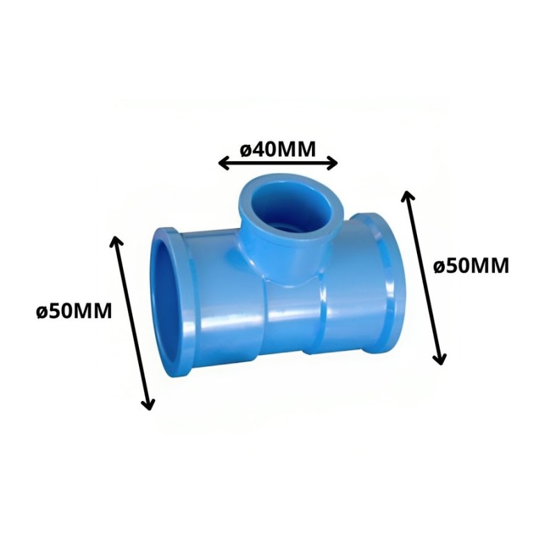 TEE PVC CEM REDUCCION PRESION 50X40 MM