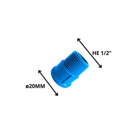 TERMINAL PVC HE PRESION 20 MM X 1/2