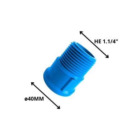 TERMINAL PVC HE PRESION 40 MM X 1 1/4"