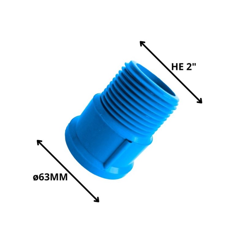 TERMINAL PVC HE PRESION 63 MM X 2"