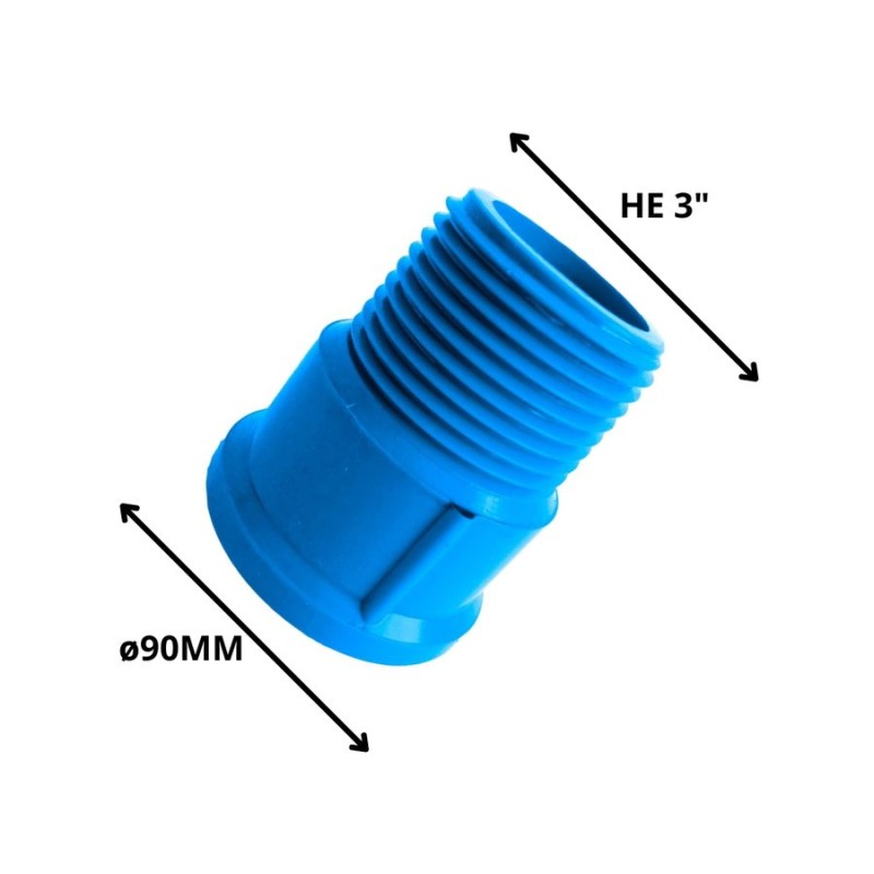 TERMINAL PVC HE PRESION 90 MM X 3"