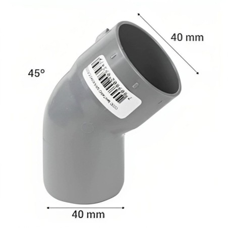 CODO PVC SANITARIO CEM 45 G 40 MM
