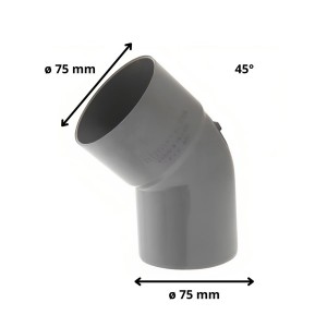 CODO PVC SANITARIO CEM 45 G 75 MM