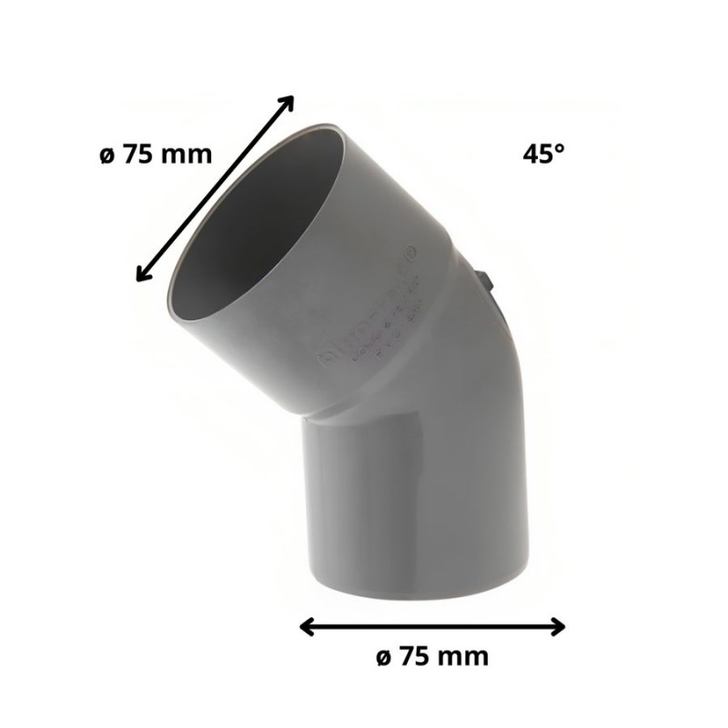 CODO PVC SANITARIO CEM 45 G 75 MM
