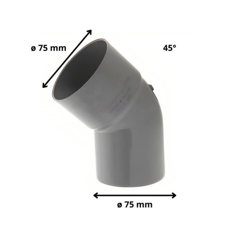 CODO PVC SANITARIO CEM 45 G 75 MM
