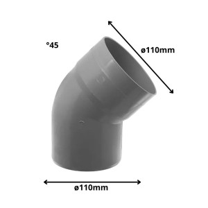 CODO PVC SANITARIO CEM 45 G 110 MM