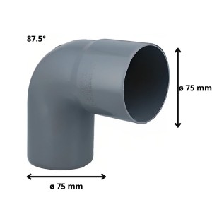 CODO PVC SANITARIO CEM 90 G 75 MM