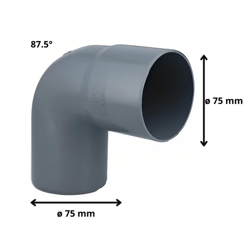 CODO PVC SANITARIO CEM 90 G 75 MM