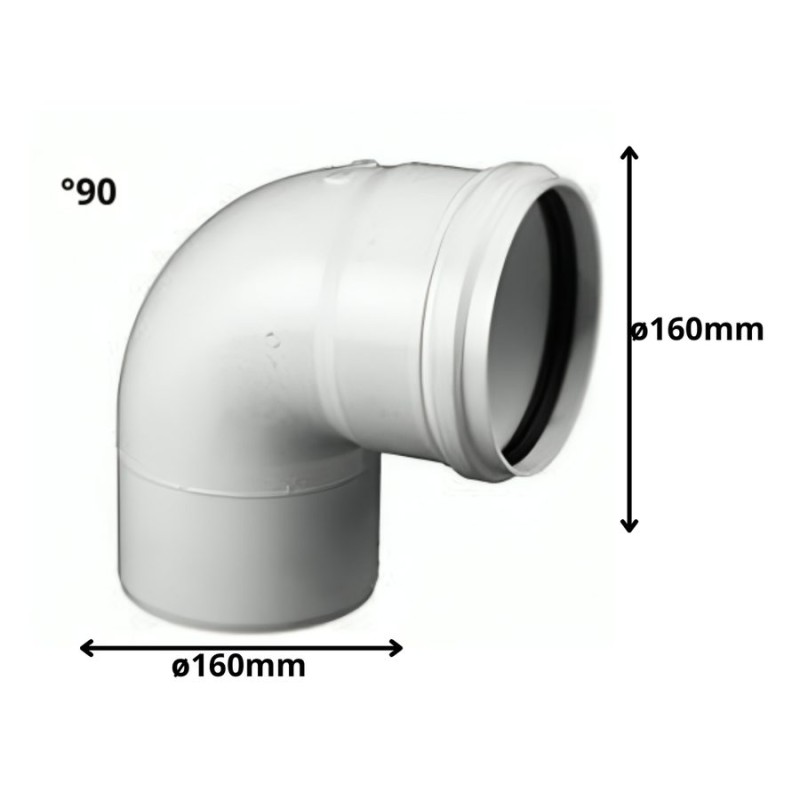 CODO PVC SANITARIO CEM 90 G 160 MM C GOMA