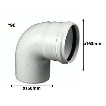 CODO PVC SANITARIO CEM 90 G 160 MM C GOMA