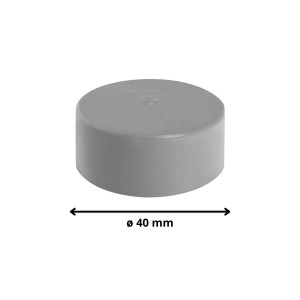 TAPA TUBO CEM PVC SANITARIO GRIS 40 MM