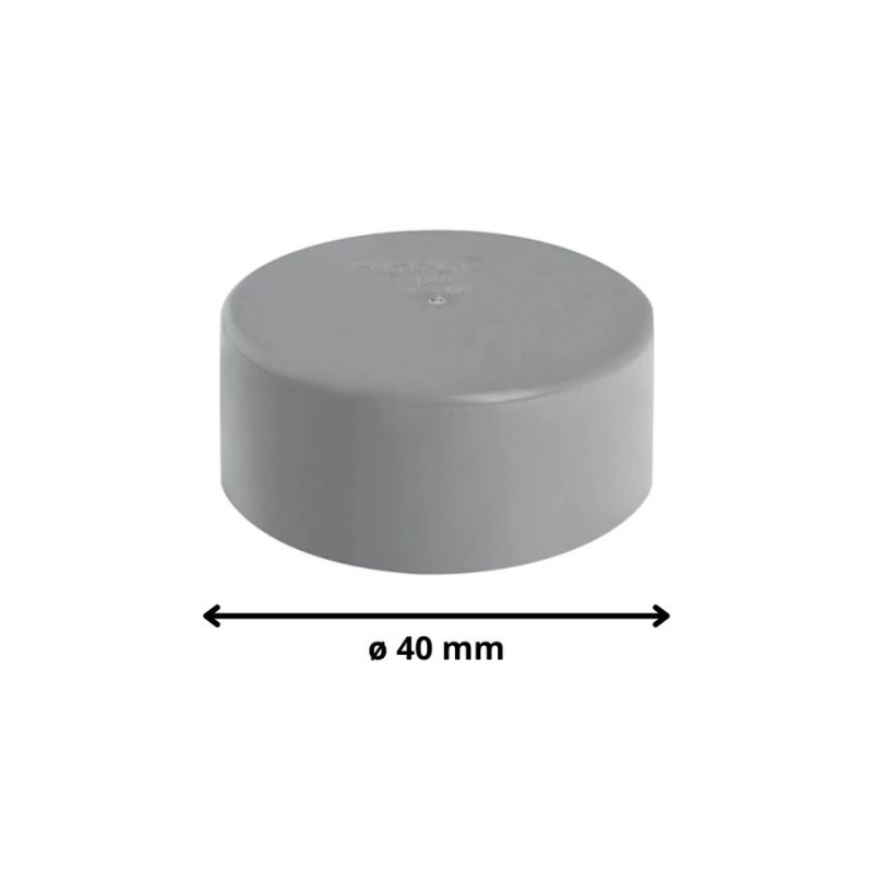 TAPA TUBO CEM PVC SANITARIO GRIS 40 MM