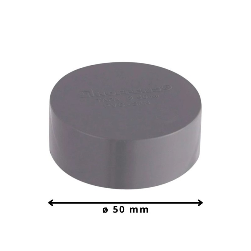 TAPA TUBO CEM PVC SANITARIO GRIS 50 MM