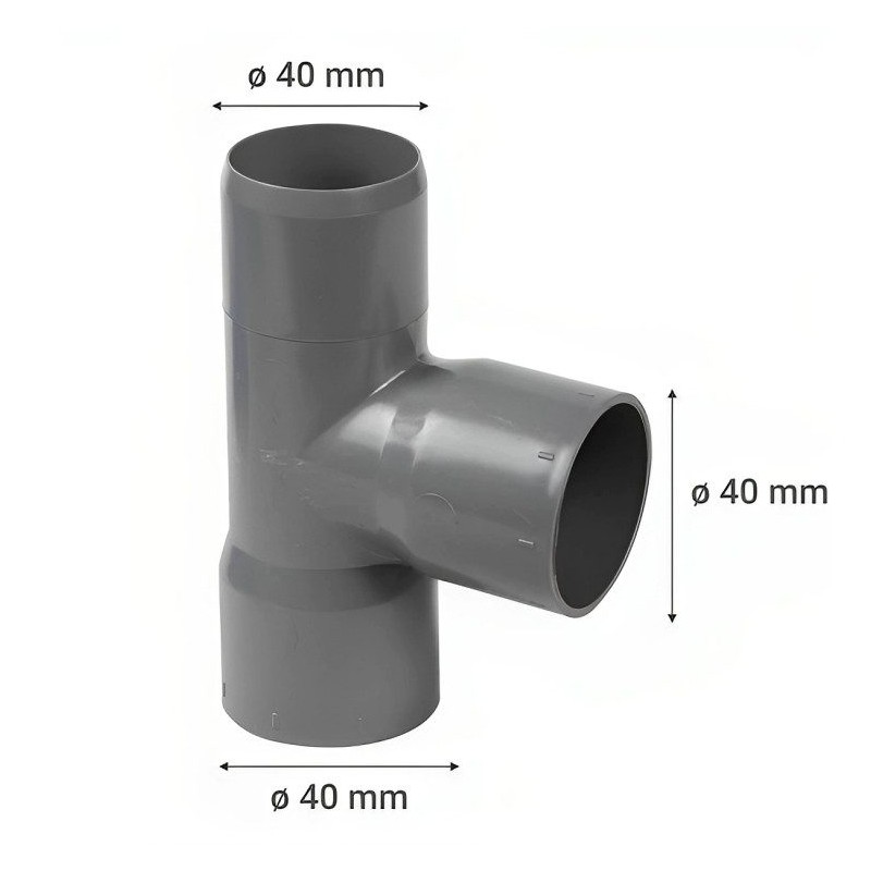TEE PVC CEM SANITARIO 40 MM