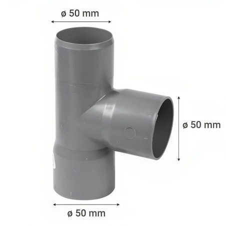 TEE PVC CEM SANITARIO 50 MM
