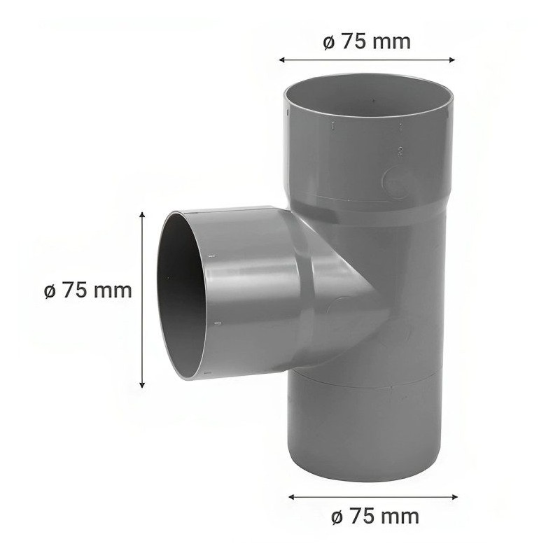 TEE PVC CEM SANITARIO 75 MM